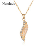 Glittering Mesh Net Filled Austrian Crystal Pendant Necklace