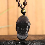 Natural ice colorful obsidian pendant Carving Toad Beads  Pendant Necklaces