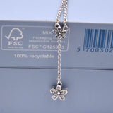 925 Sterling Silver Necklace Dazzling Daisies With Cubic Zirconia Pendant Necklace