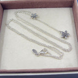 925 Sterling Silver Necklace Dazzling Daisies With Cubic Zirconia Pendant Necklace