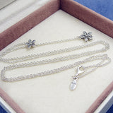 925 Sterling Silver Necklace Dazzling Daisies With Cubic Zirconia Pendant Necklace