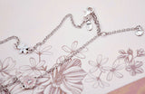 925 Sterling Silver Necklace Enamel Poetic Bloom With Crystal Pendant