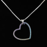 Sterling Silver Necklace Rainbow Heart Necklace