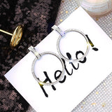 Metal Hyperbole Round Dangle Korean Simple Jewelry Circle Earrings