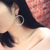 Metal Hyperbole Round Dangle Korean Simple Jewelry Circle Earrings