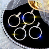 Metal Hyperbole Round Dangle Korean Simple Jewelry Circle Earrings