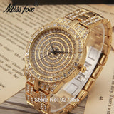 Rhinestone Crystal Quartz Watches Lady Swan Dress Wristwatches