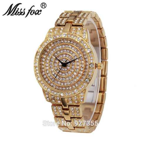 Rhinestone Crystal Quartz Watches Lady Swan Dress Wristwatches