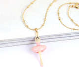 Ballet Dancing Girl Enamel Glaze Woma  Pendant Necklace Choker