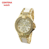 Contena Luxury Rhinestones Full Logo Watches Quartz