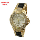 Contena Luxury Rhinestones Full Logo Watches Quartz