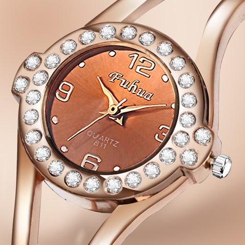 fashion and casual quartz rose gold color elegant dress watch