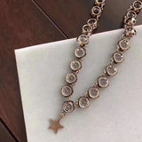 Vintage Chain Star Pendants Crystal Chain Choker Necklace