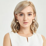 Long Round Pearl Earrings Gold Color Dangle Tassel Earrings