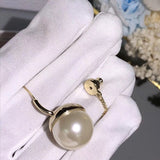 Long Round Pearl Earrings Gold Color Dangle Tassel Earrings