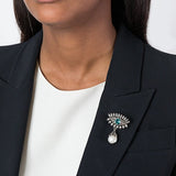 Drop Blue Eyes Scarf Suspended Imitation Pearl Brooch