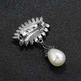 Drop Blue Eyes Scarf Suspended Imitation Pearl Brooch