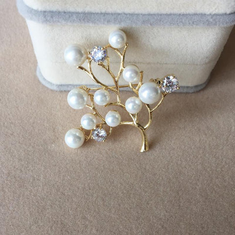 Branch Imitation Rhinestone Atmospheric Brooch