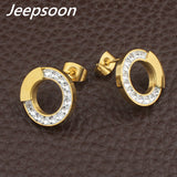 Round Pattern Stainless Steel Gold Color pendant and earring sets SGGICACA