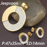 Round Pattern Stainless Steel Gold Color pendant and earring sets SGGICACA