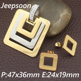 Stainless Steel Jewelry Gold Color Crystal pendant and earring sets SGGFAJCA