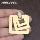 Stainless Steel Jewelry Gold Color Crystal pendant and earring sets SGGFAJCA