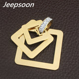 Stainless Steel Jewelry Gold Color Crystal pendant and earring sets SGGFAJCA