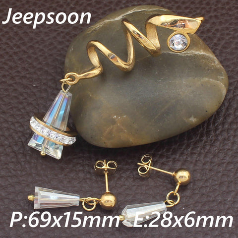 Stainless Steel Jewelry Gold Color pendant and earring sets SGGIBYBH