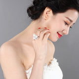 white pearl High quality crystal CZ Nice Rings