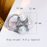 white pearl High quality crystal CZ Nice Rings