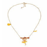 Original Monkey Play in Swing Enamel Glaze Necklace Choker