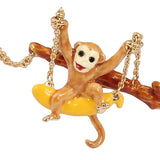 Original Monkey Play in Swing Enamel Glaze Necklace Choker