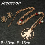 Three Colors Stainless steel pendants and Earrings Set SBJEHWCD