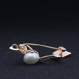 gold ribbon brooch personality contracted artificial pearl corsage