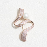 gold ribbon brooch personality contracted artificial pearl corsage