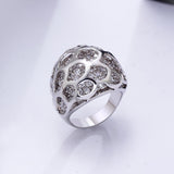 white and gold color cubic Zirconia crystal rings