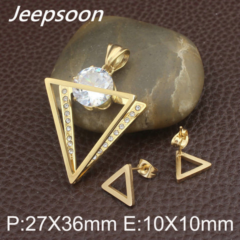 Stainless steel gold color pendant + Earrings Sets SEWFAQBH