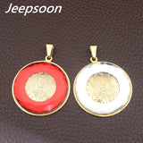 Round Pattern Fashion Stainless Steel Colors pendant and earring sets SFAI012