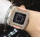 Newest Top Luxury Full Diamond Square Roman numeral Bracelet Watch