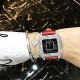 Newest Top Luxury Full Diamond Square Roman numeral Bracelet Watch