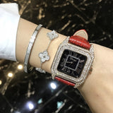 Newest Top Luxury Full Diamond Square Roman numeral Bracelet Watch