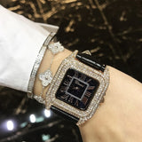 Newest Top Luxury Full Diamond Square Roman numeral Bracelet Watch