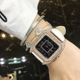 Newest Top Luxury Full Diamond Square Roman numeral Bracelet Watch