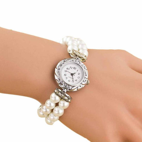 Pearl Beads Quartz Bracelet Watch