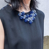 Glass Ball Blue Bubbles Choker Necklace