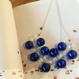 Glass Ball Blue Bubbles Choker Necklace