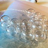 Handmade Blown Clear Glass Ball Necklace