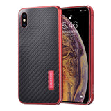 Original iMatch Aluminum Metal Bumper & Real Carbon Fiber Case For iPhone XS/ XS MAX Back Cover Luxury Phone Cases