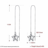 Otogo Transing Star hollowed out 0.6mm box of pure silver and long Jewelry Earrings