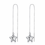 Otogo Transing Star hollowed out 0.6mm box of pure silver and long Jewelry Earrings